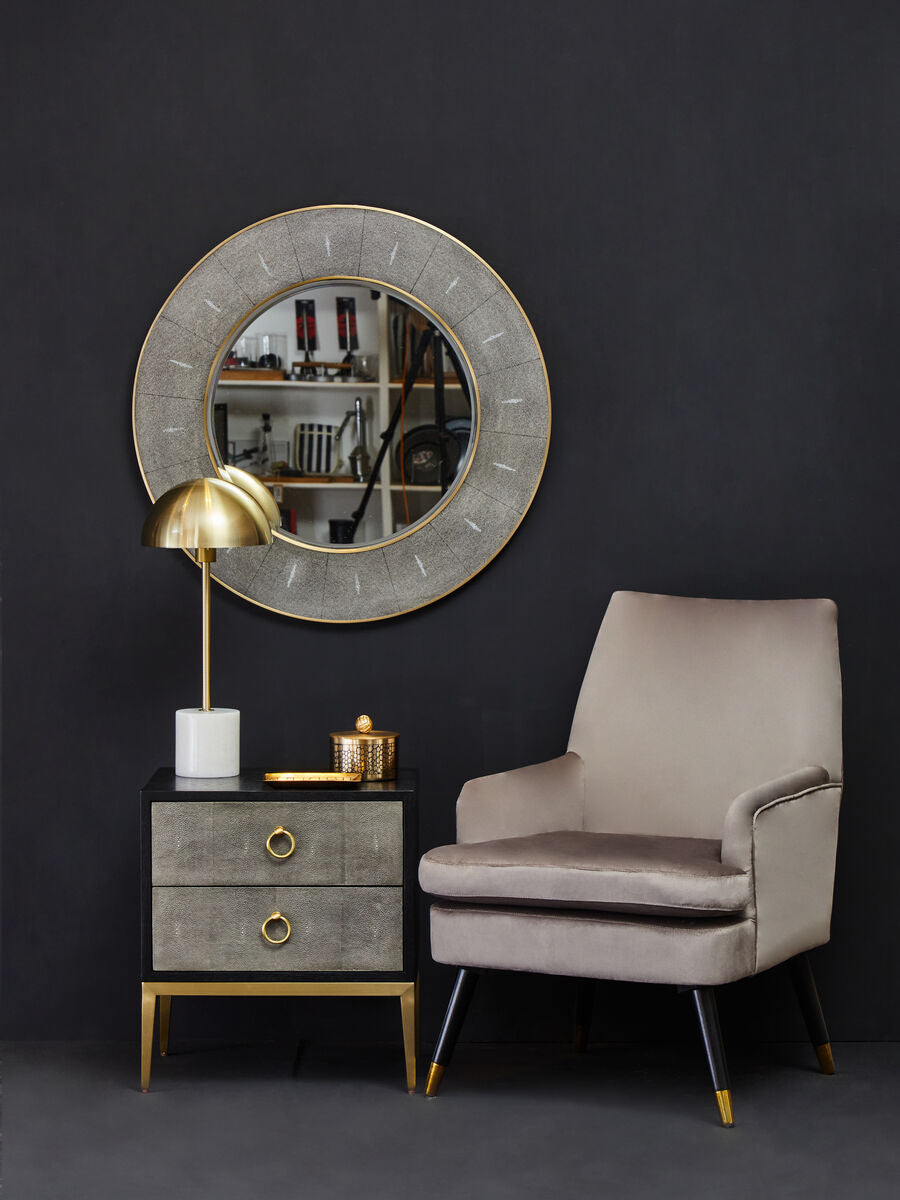 Deruta Black and Grey Shagreen Effect 2 Drawer Side Table