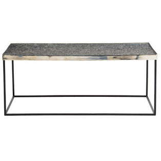Akola Silver Finish Textured Coffee Table with Black Frame