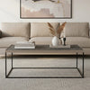 Akola Silver Finish Textured Coffee Table with Black Frame