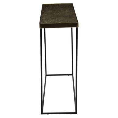 Akola Gold Finish Console Table with Black Base
