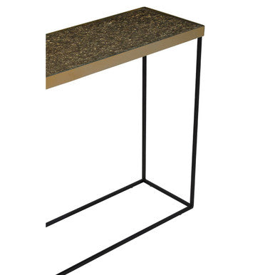 Akola Gold Finish Console Table with Black Base
