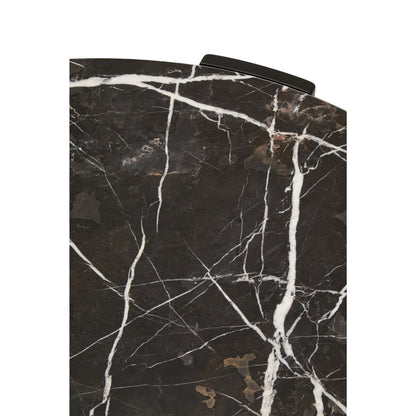 Palermo Black Marble and Acacia Wood Large Round Coffee Table