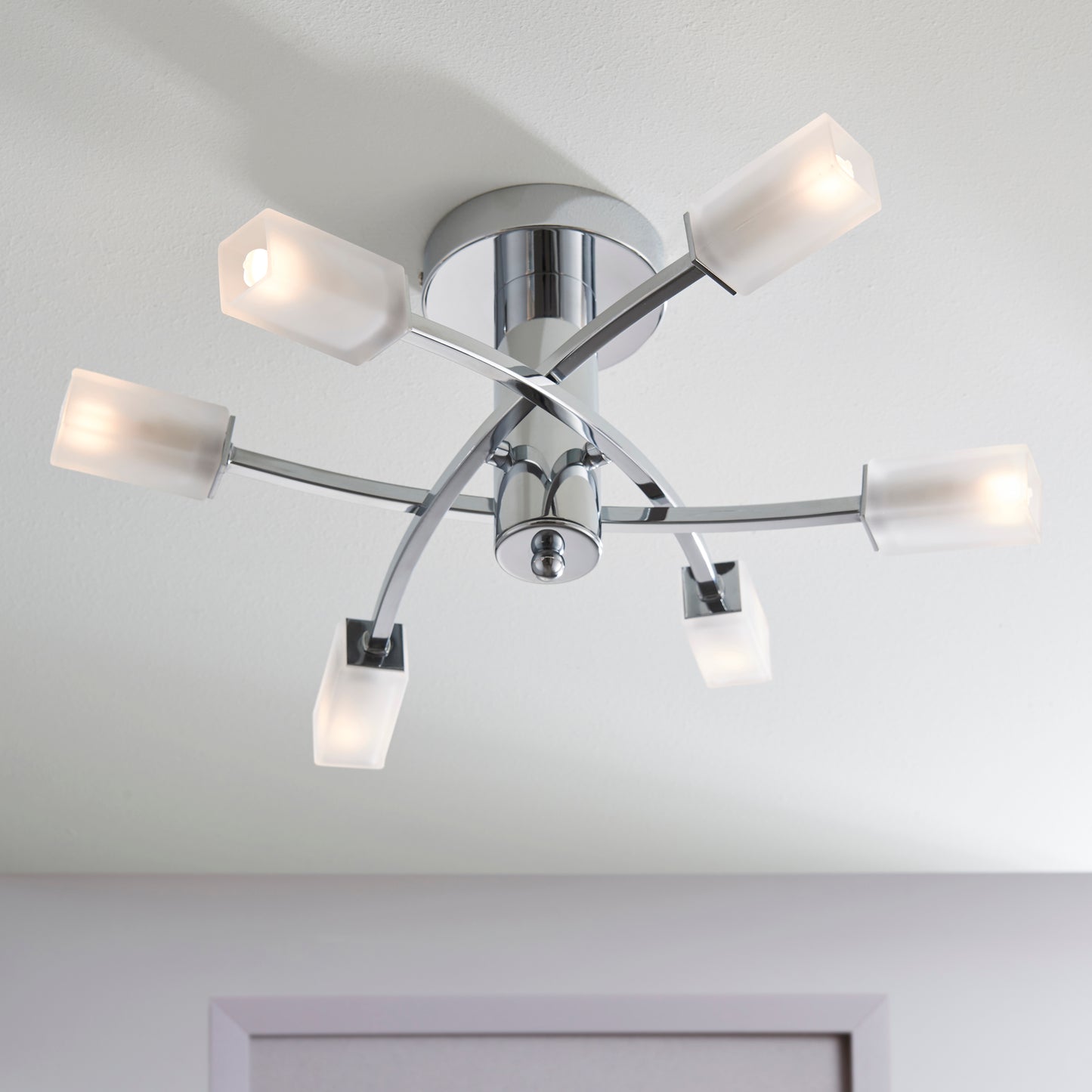 Havana 6 Light Semi Flush Chrome