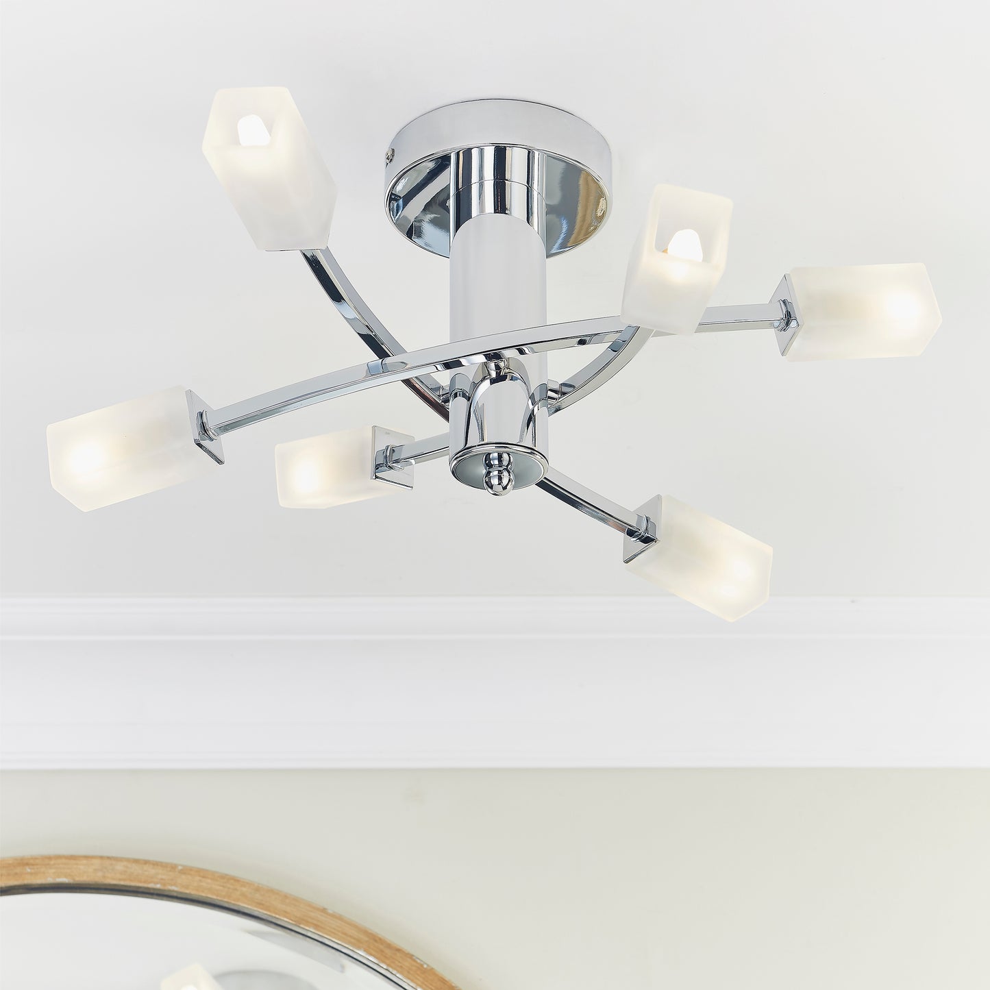 Havana 6 Light Semi Flush Chrome