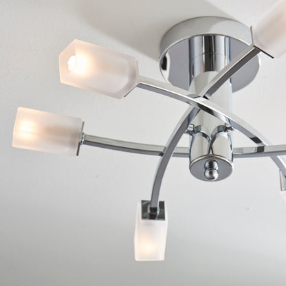 Havana 6 Light Semi Flush Chrome