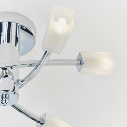 Havana 6 Light Semi Flush Chrome