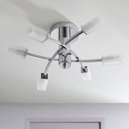 Havana 6 Light Semi Flush Chrome