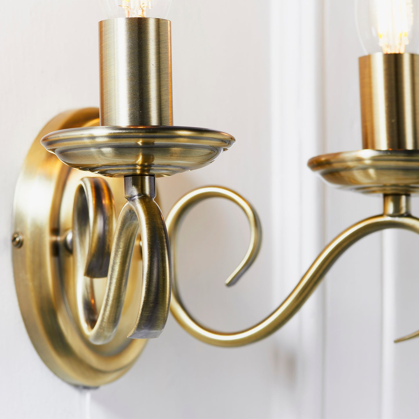 Bernice 2 Light Wall Light Antique Brass