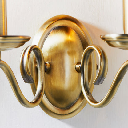 Bernice 2 Light Wall Light Antique Brass