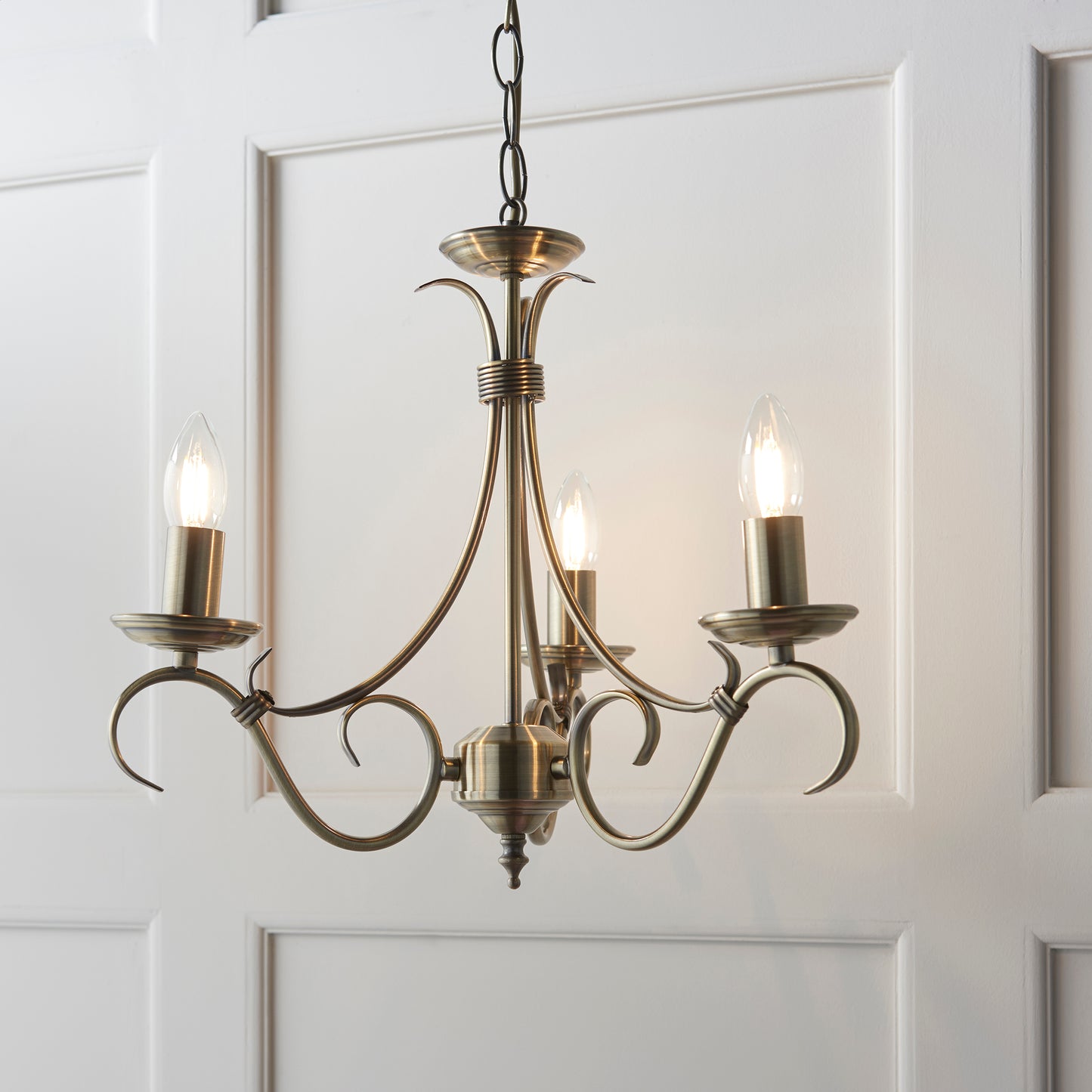 Bernice 3 Light Pendant Antique Brass