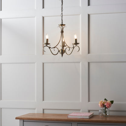 Bernice 3 Light Pendant Antique Brass