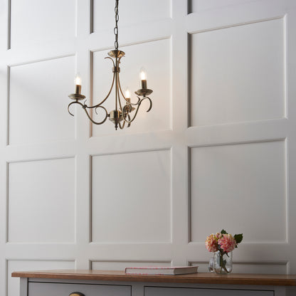 Bernice 3 Light Pendant Antique Brass