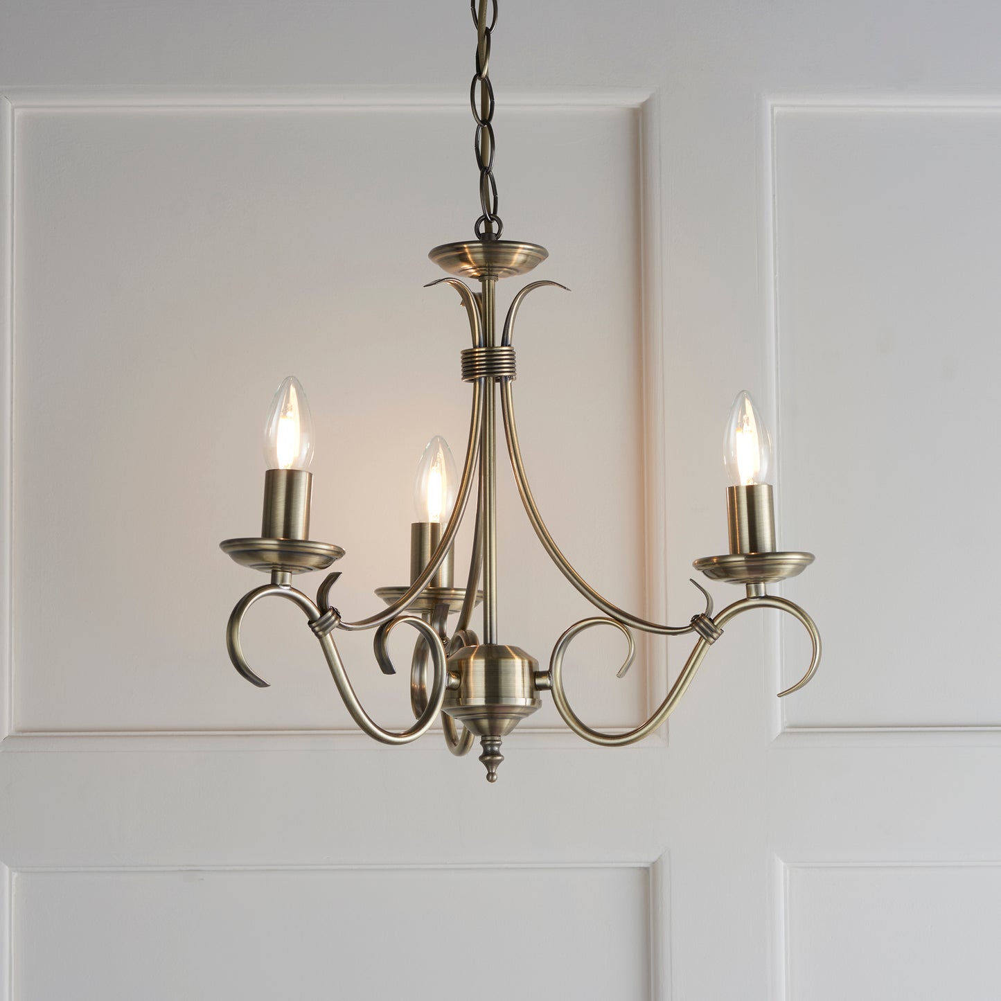 Bernice 3 Light Pendant Antique Brass