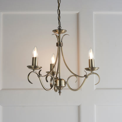 Bernice 3 Light Pendant Antique Brass