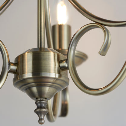Bernice 3 Light Pendant Antique Brass