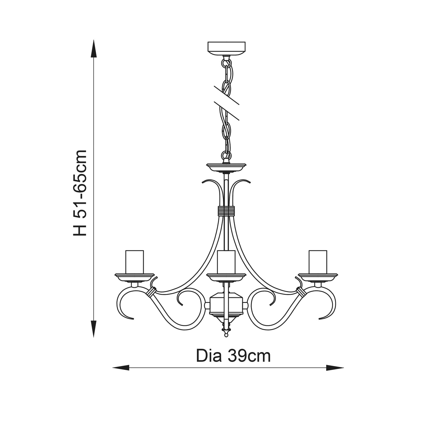 Bernice 3 Light Pendant Antique Brass
