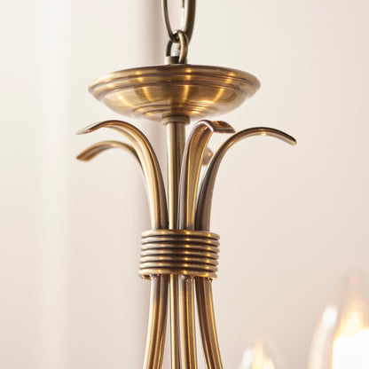 Bernice Antique Brass 5 Light Chandelier Ceiling Light