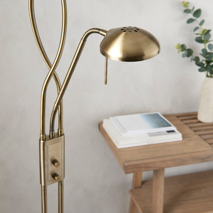 Monaco Mother & Child Floor Lamp Antique Brass