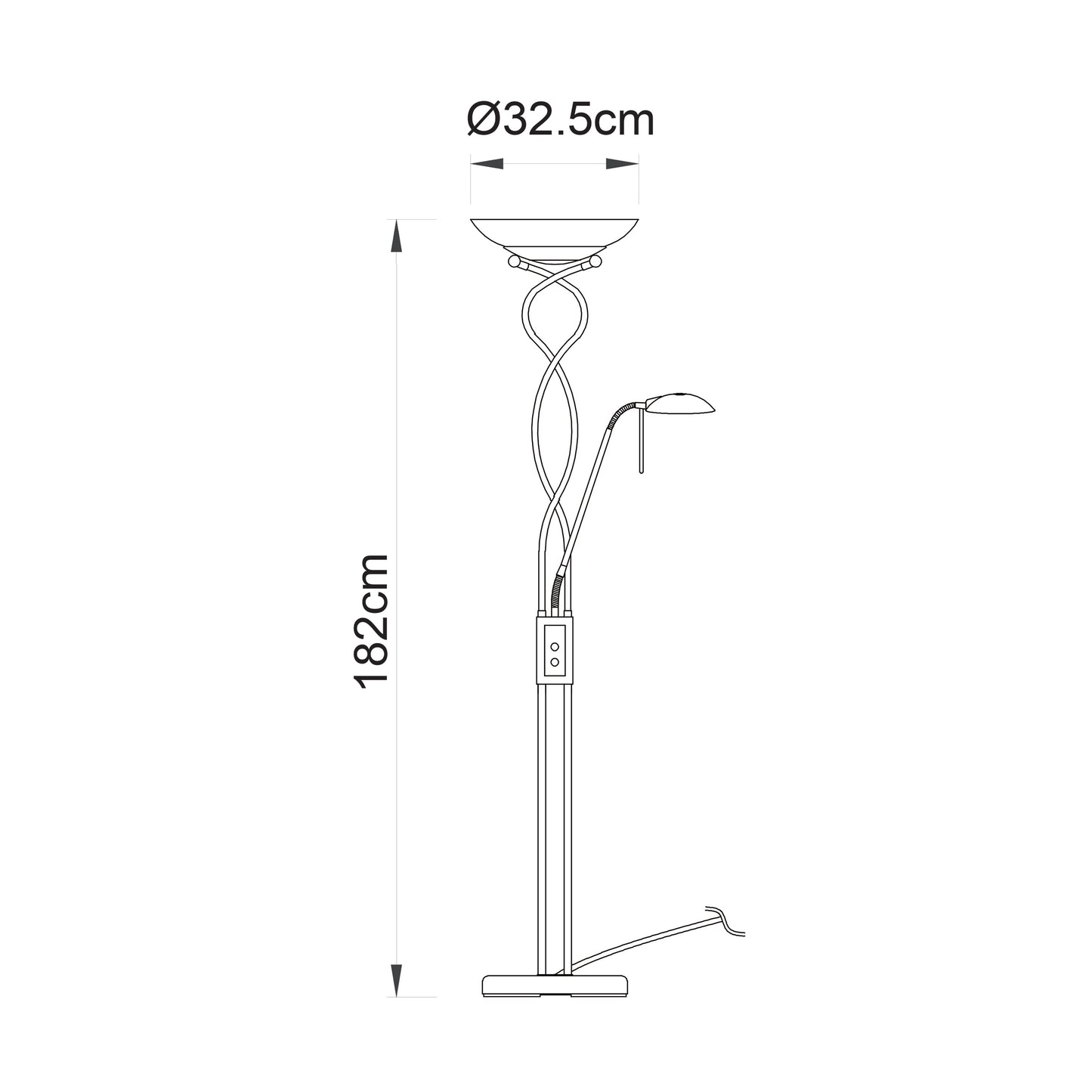 Monaco Mother & Child Floor Lamp Satin Chrome