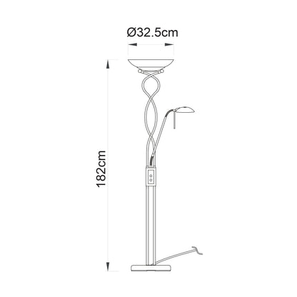 Monaco Mother & Child Floor Lamp Satin Chrome