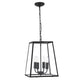 Lantern 4 Light Black Pendant Ceiling Light