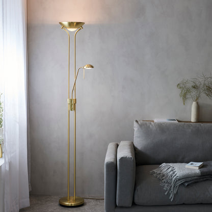 Rome Mother & Child Floor Lamp Satin Brass