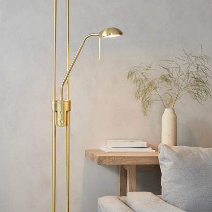 Rome Mother & Child Floor Lamp Satin Brass