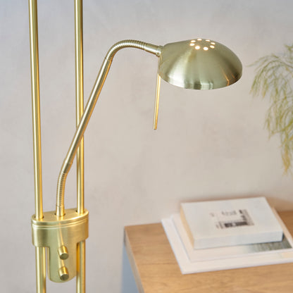 Rome Mother & Child Floor Lamp Satin Brass