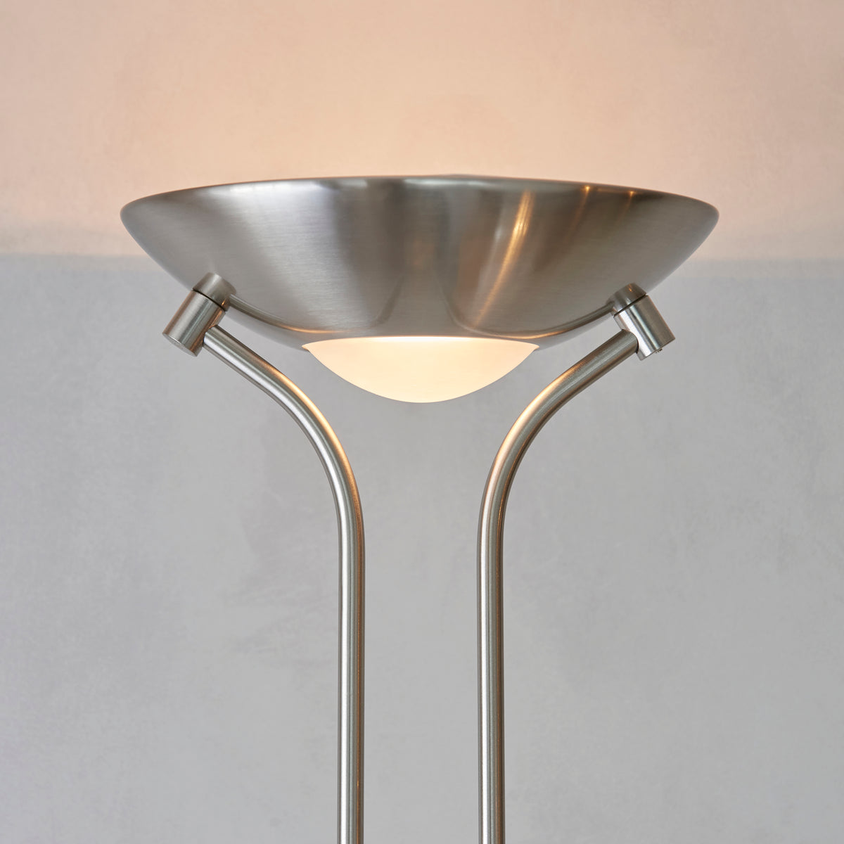 Rome Mother & Child Satin Chrome Floor Lamp