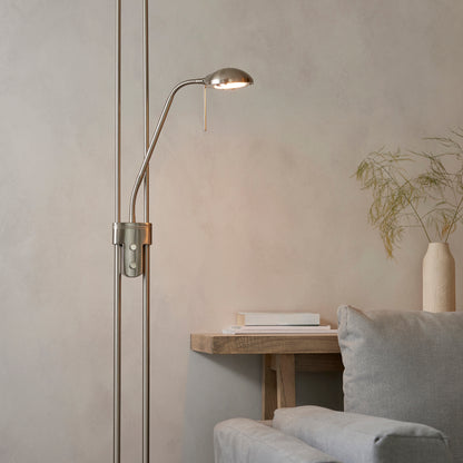 Rome Mother & Child Satin Chrome Floor Lamp