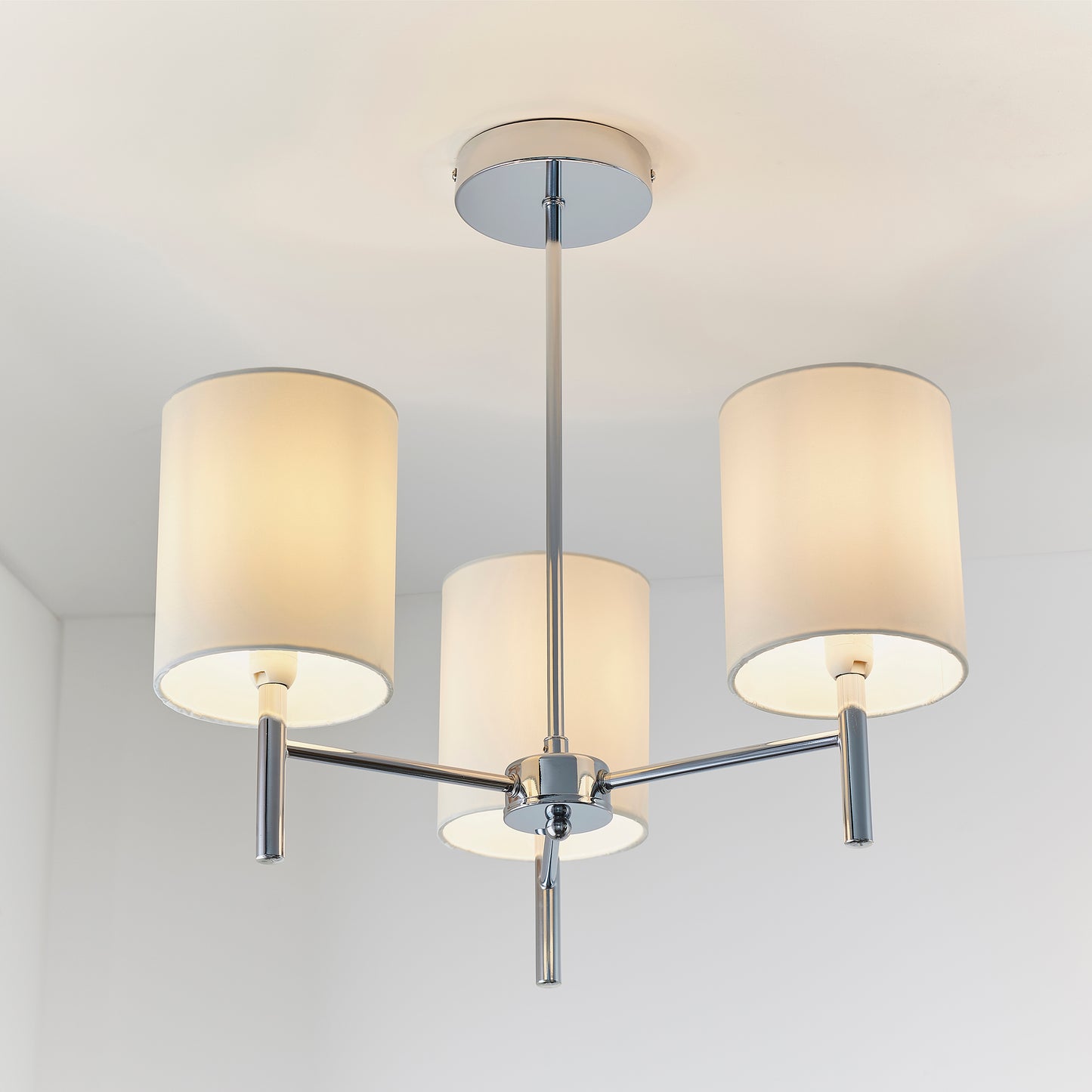 Brio 3 Light Semi Flush Chrome