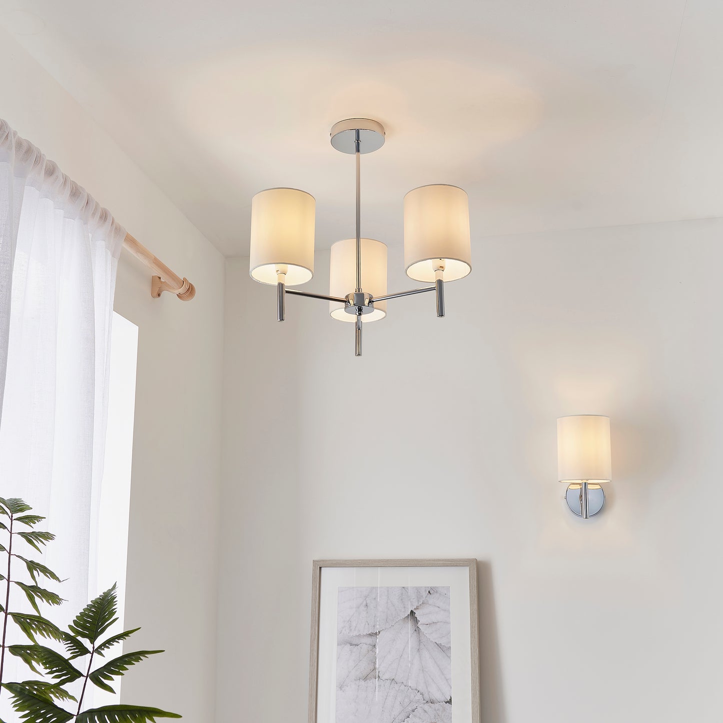 Brio 3 Light Semi Flush Chrome