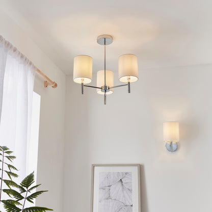 Brio 3 Light Semi Flush Chrome