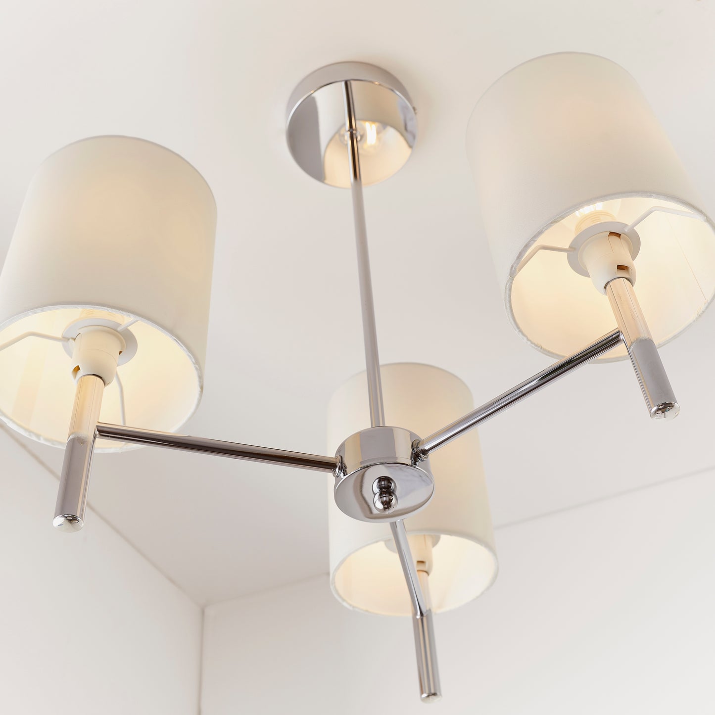 Brio 3 Light Semi Flush Chrome