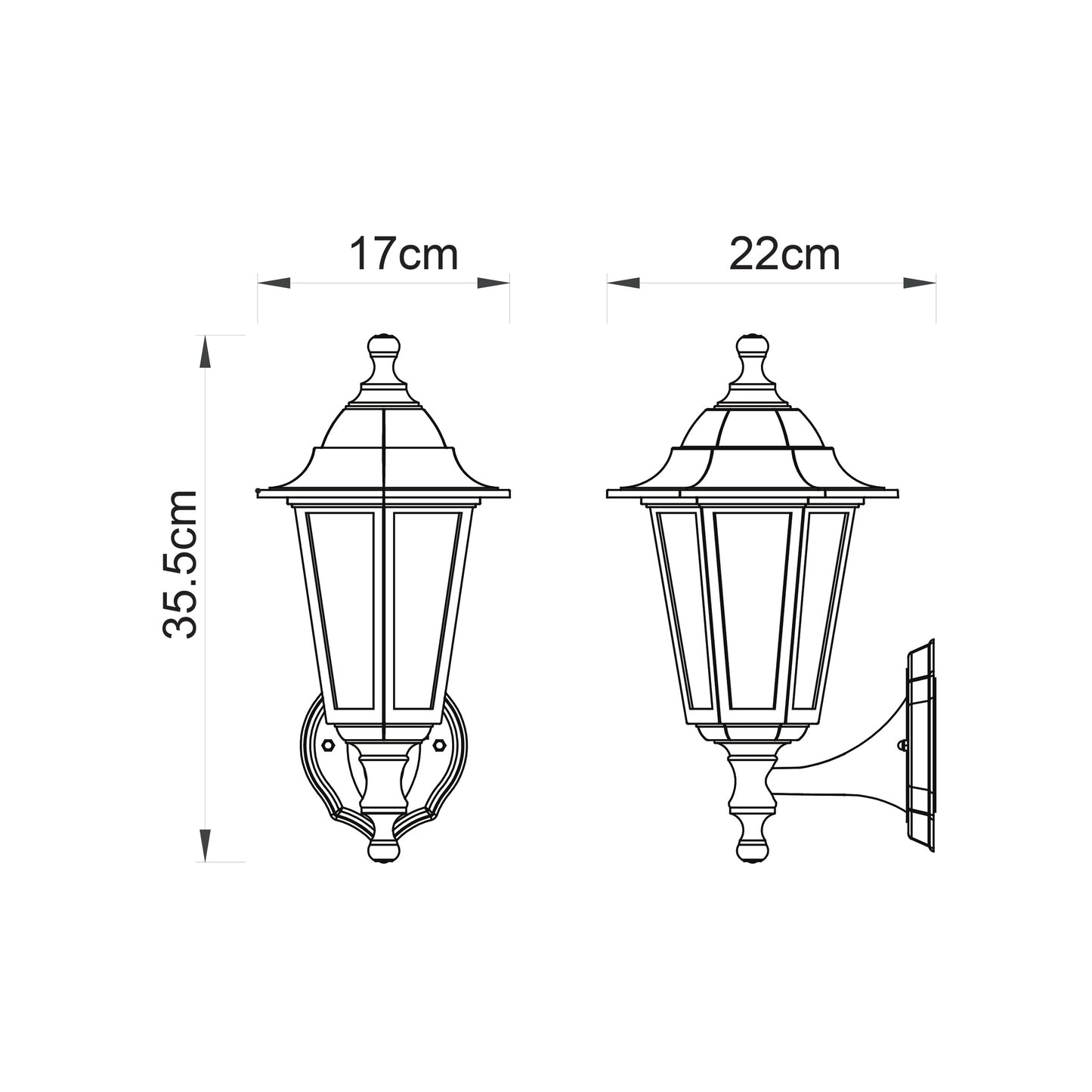 Bayswater 1 Light Wall Light Black