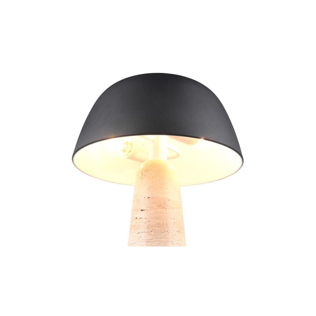 Timba Black & Travertine Table Lamp