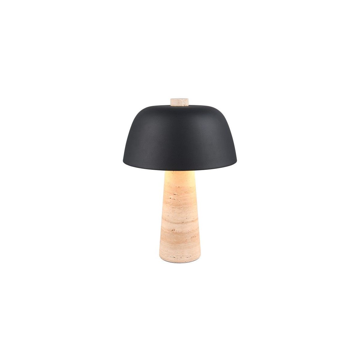 Timba Black & Travertine Table Lamp