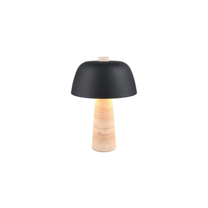 Timba Black & Travertine Table Lamp