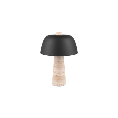 Timba Black & Travertine Table Lamp