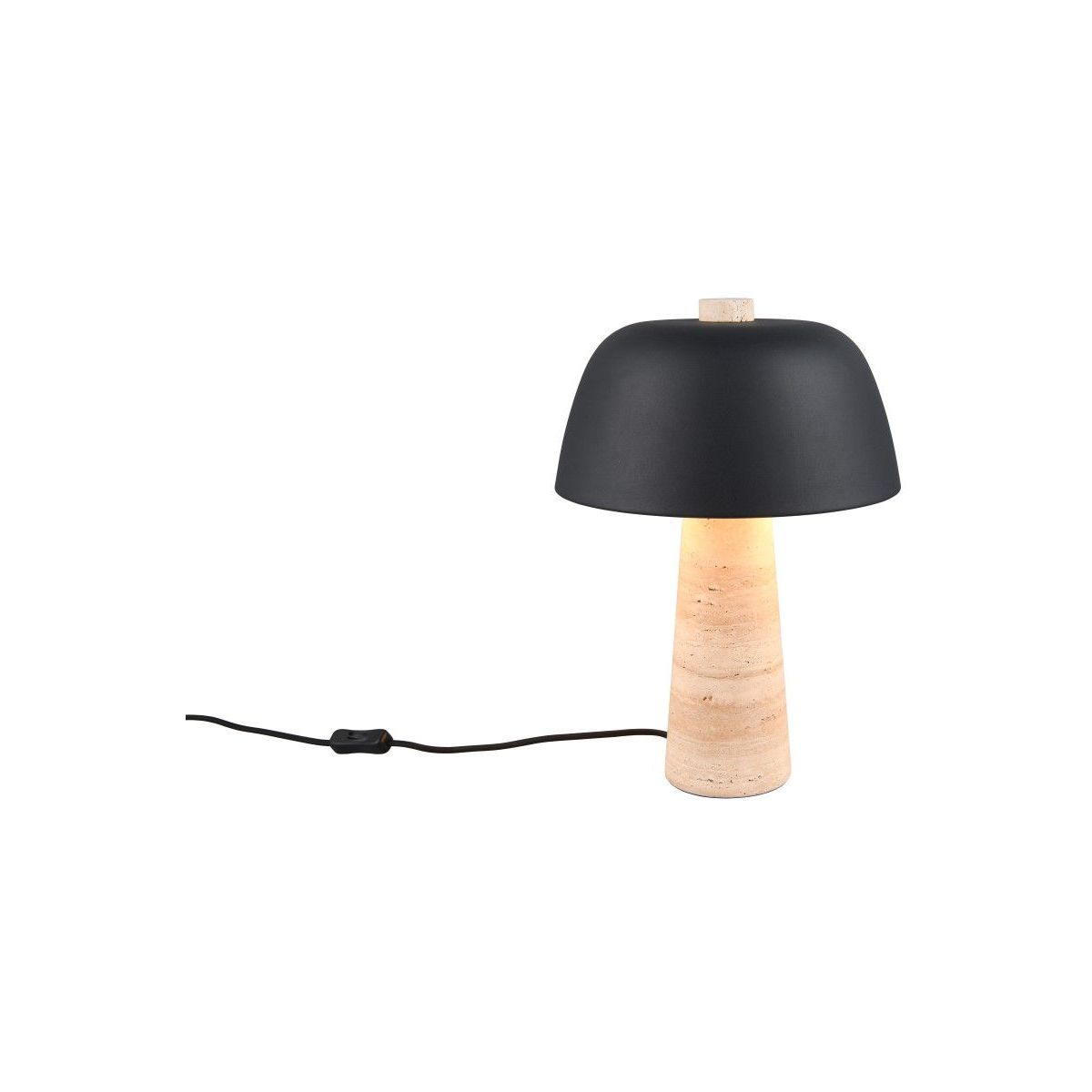 Timba Black & Travertine Table Lamp