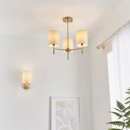 Brio 3 Light Semi Flush Antique Brass