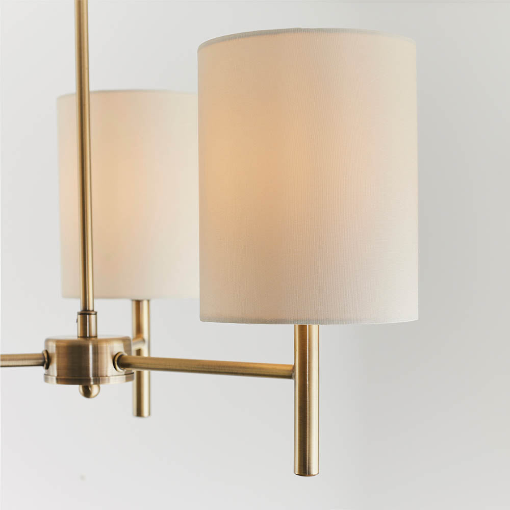 Brio 3 Light Semi Flush Antique Brass