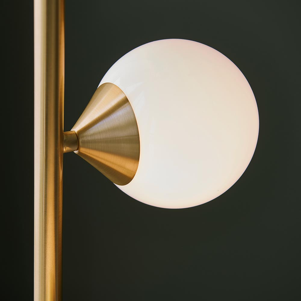 5 Light Floor Lamp Satin Brass