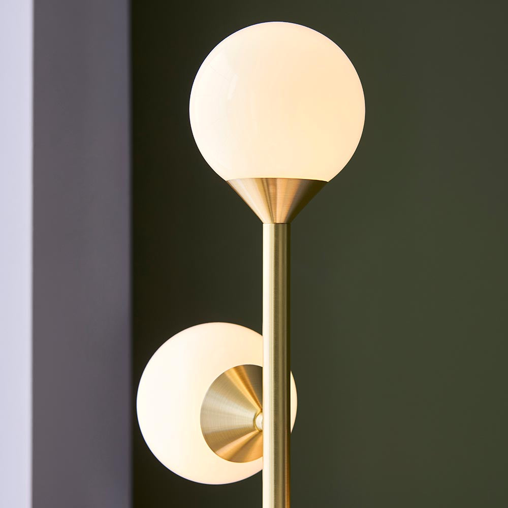 5 Light Floor Lamp Satin Brass