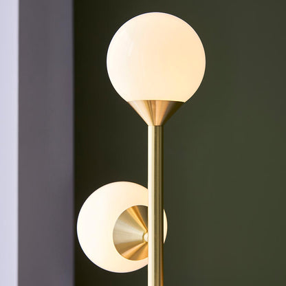 5 Light Floor Lamp Satin Brass
