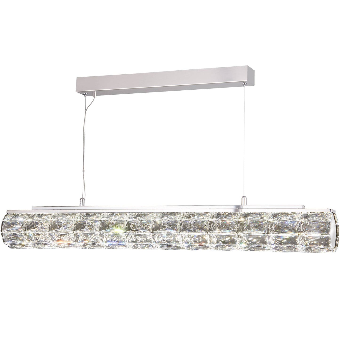 Remy Polished Chrome & Crystal Linear Pendant Ceiling Bar