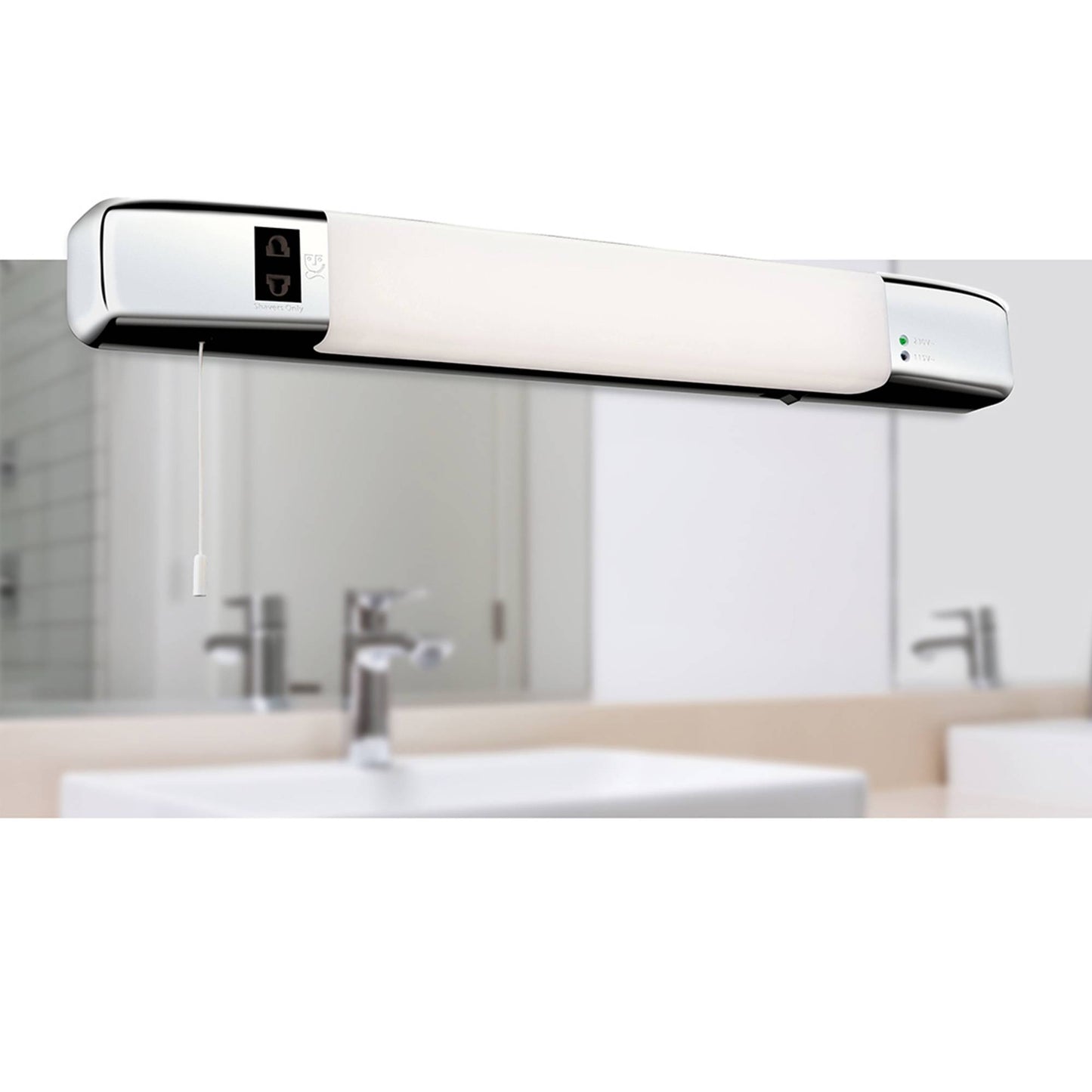 Slimline Polished Chrome LED Shaver Wall Light