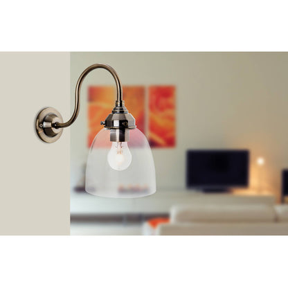 Victoria 1 Light Antique Brass Wall Light