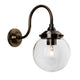 Victoria 1 Light Globe Antique Brass Wall Light