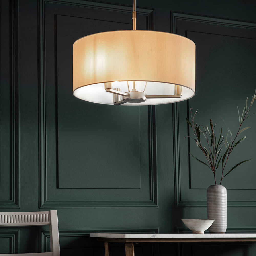 Daley Shaded 3 Light Pendant Nickel